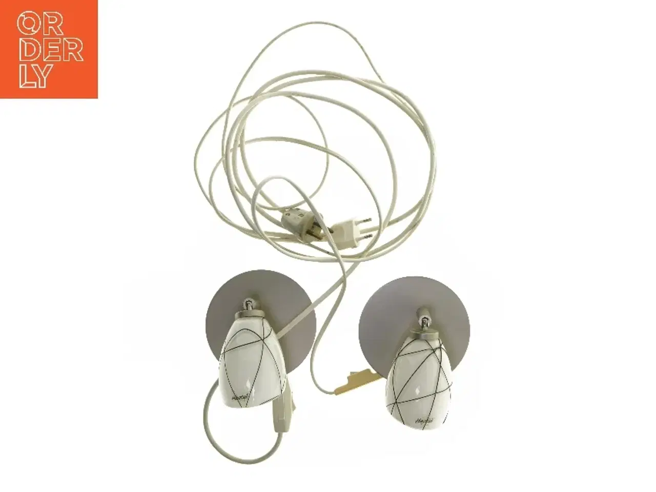 Billede 1 - 2 Herstal Vægspotlamper med ledning fra Herstal (str. Ø 11,5 cm)