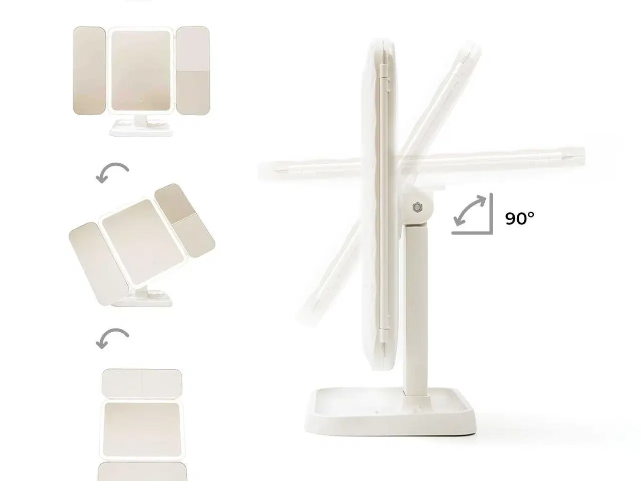 Billede 5 - Makeupspejl med LED og forstørrelse - Miled, genopladeligt (hvid)