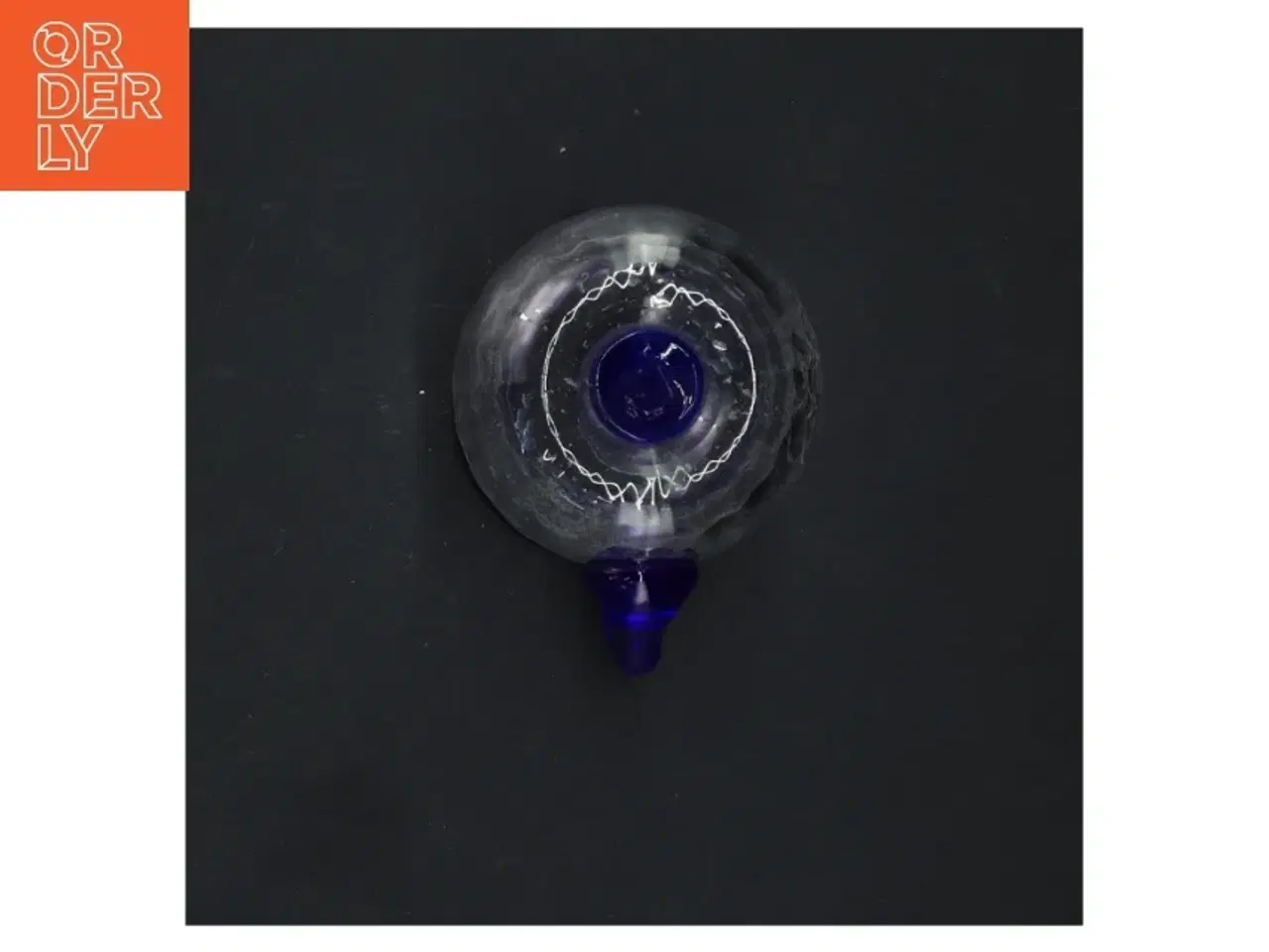 Billede 5 - To glas kander med blå kant fra Guidlum (str. 11 cm. og 8 cm)