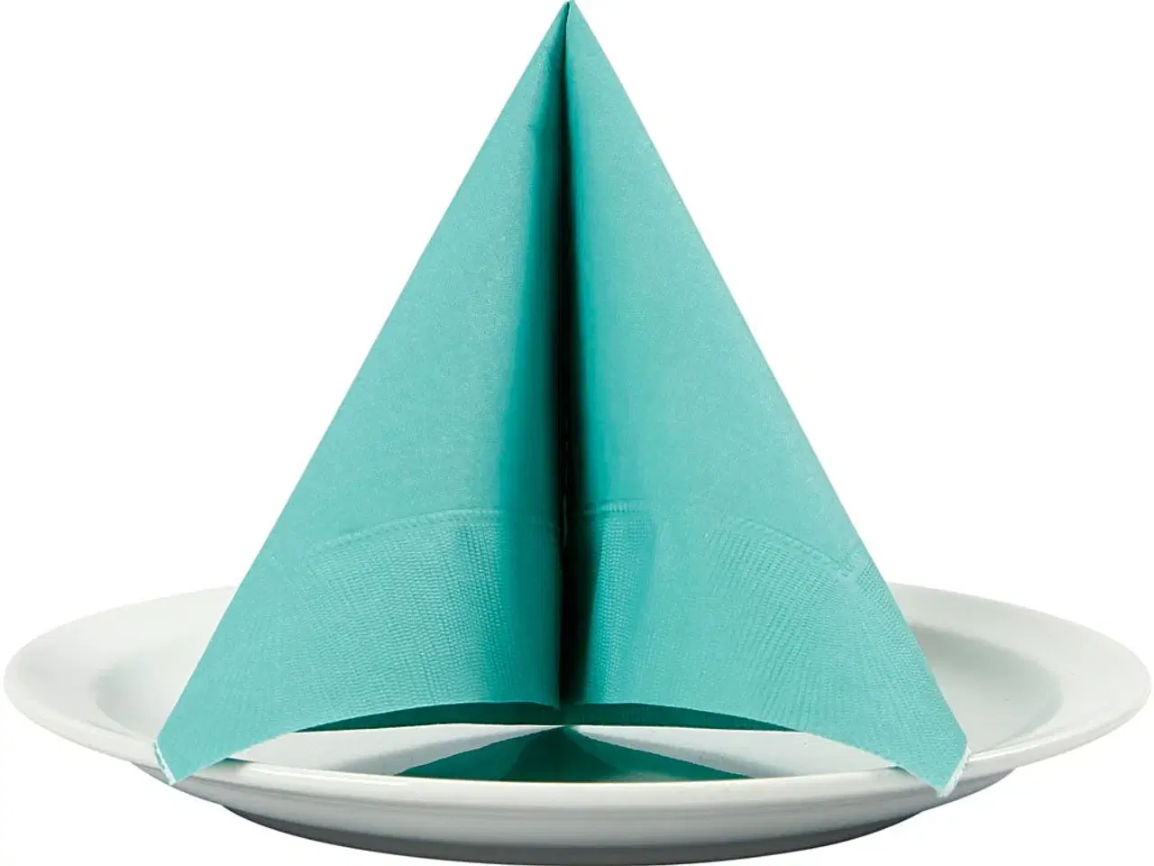 Billede 1 - Servietter, hvid bagside, str. 33x33 cm, lys turkis, 20stk./ 1 pk.