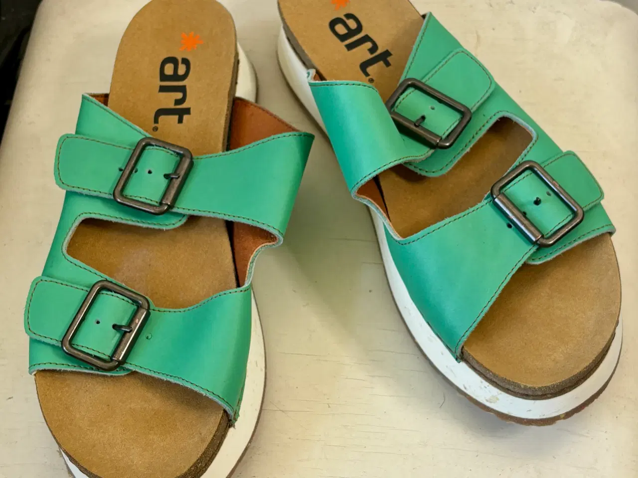Billede 1 - Art*, grønne sandaler/slippers, str 41