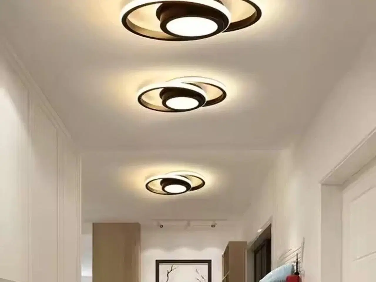 Billede 3 - 2 stk. Loftlampe LED Circle design Sort 32W
