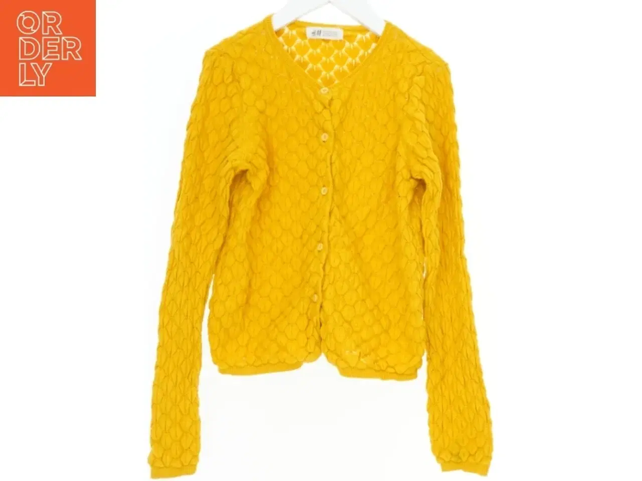Billede 1 - Gul cardigan med struktur fra H&M (str. 140)