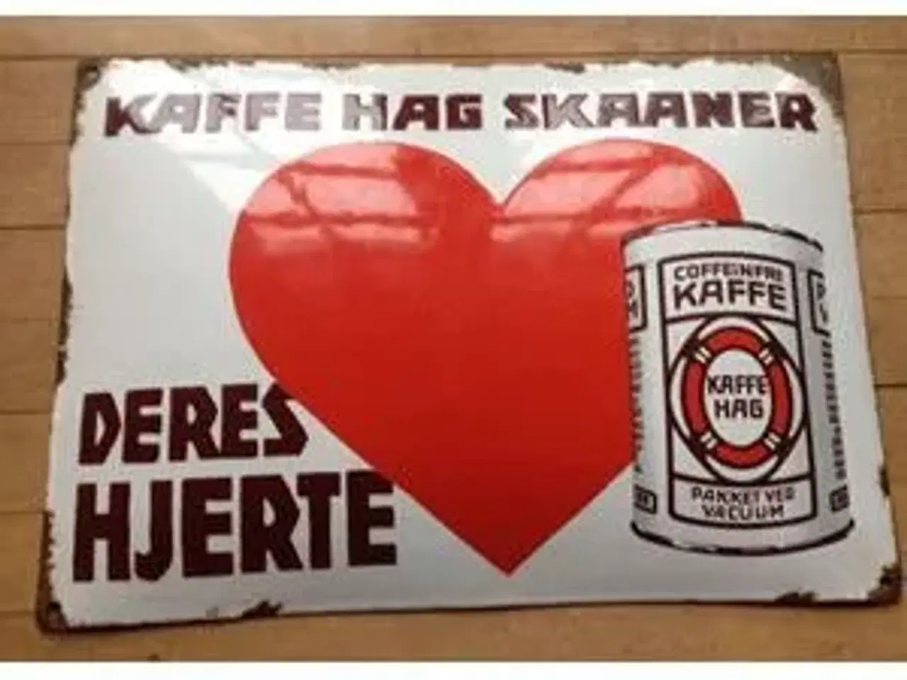 Billede 1 - Emalje Skilt Fra Kaffe Hag