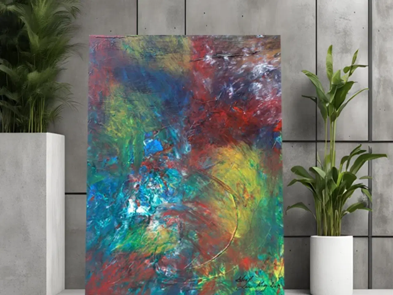 Billede 5 - From Dark to Light" – Akrylmaleri, 60x80 cm, Abstr
