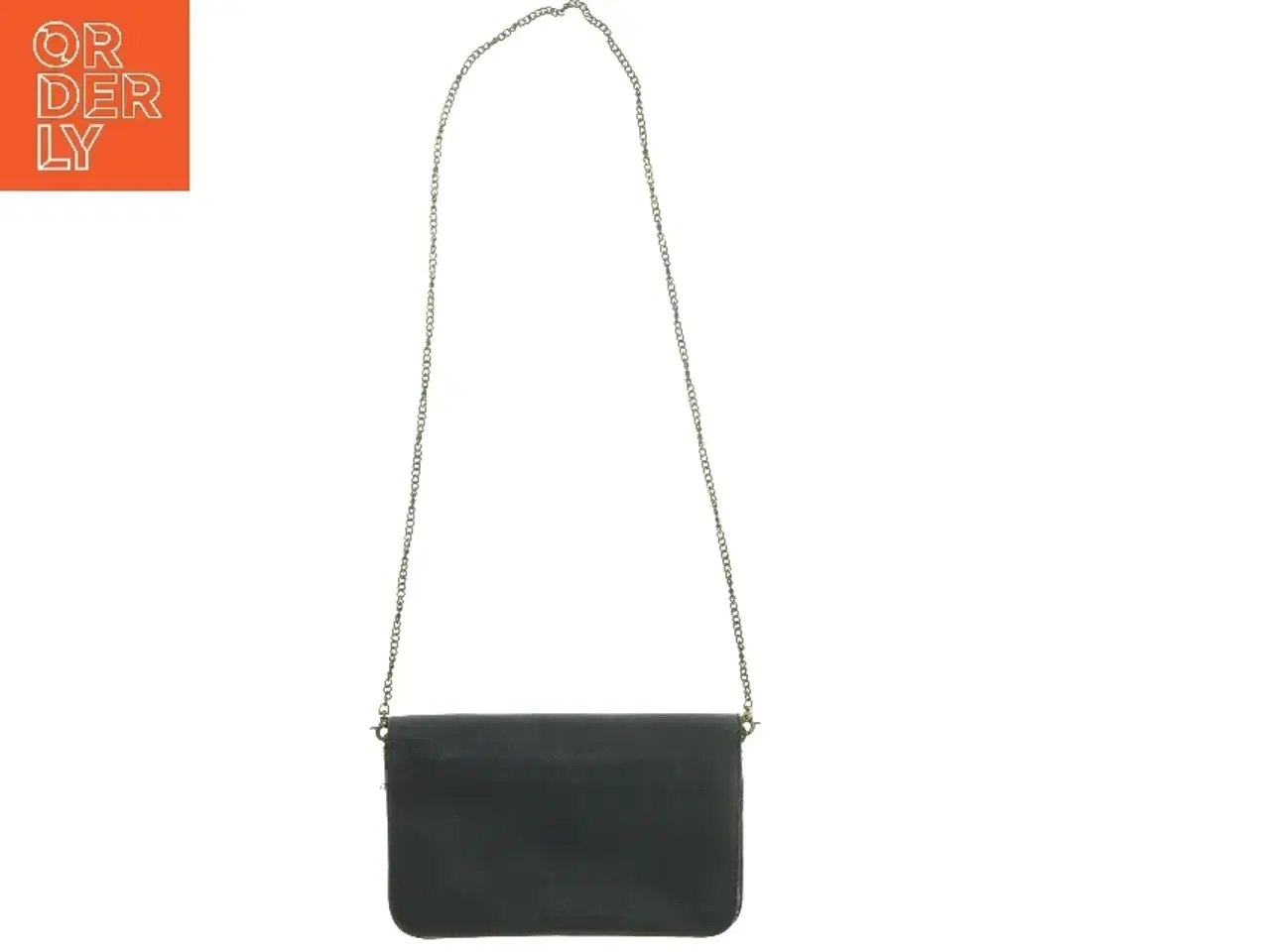 Billede 2 - Sort skuldertaske med kæde (str. 20x12,5 cm)