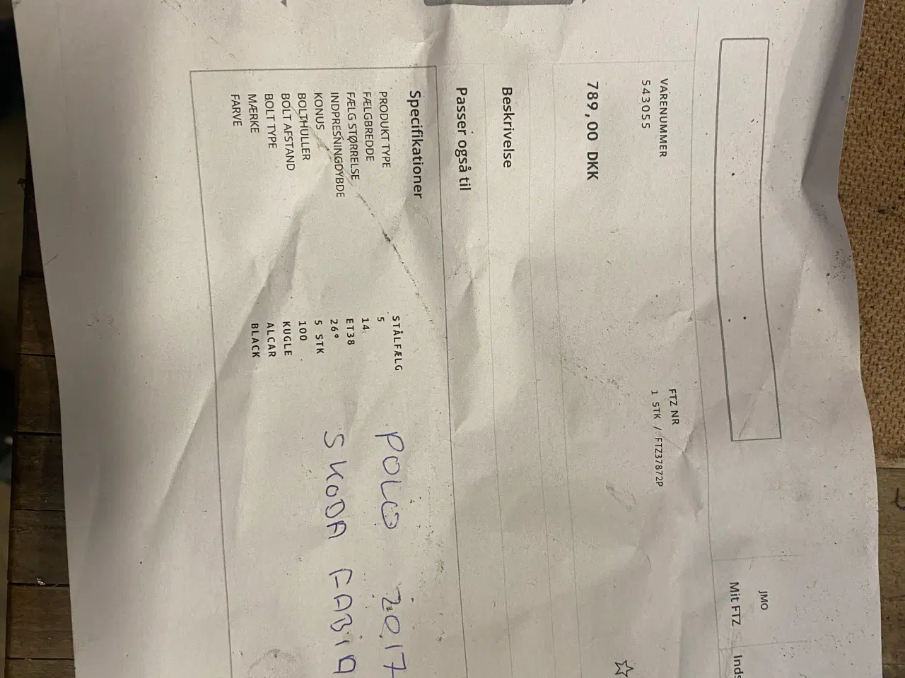 Billede 3 - Stålfælge