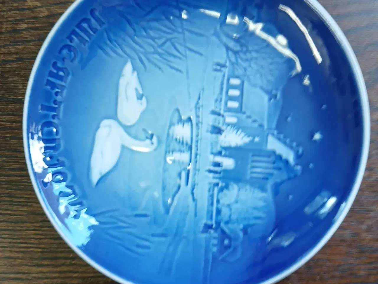 Billede 2 - Bing & Grøndahl Juleplatte 1974 Porcelæn Blå Hvid