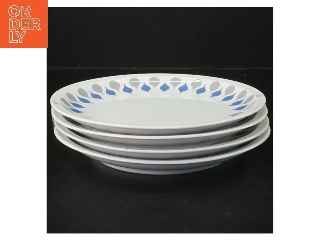 Billede 1 - Blå dråbe fra lyngby porcelæn Sæt af 4 middagstallerkener (str. 4 styk, ø 21 cm)