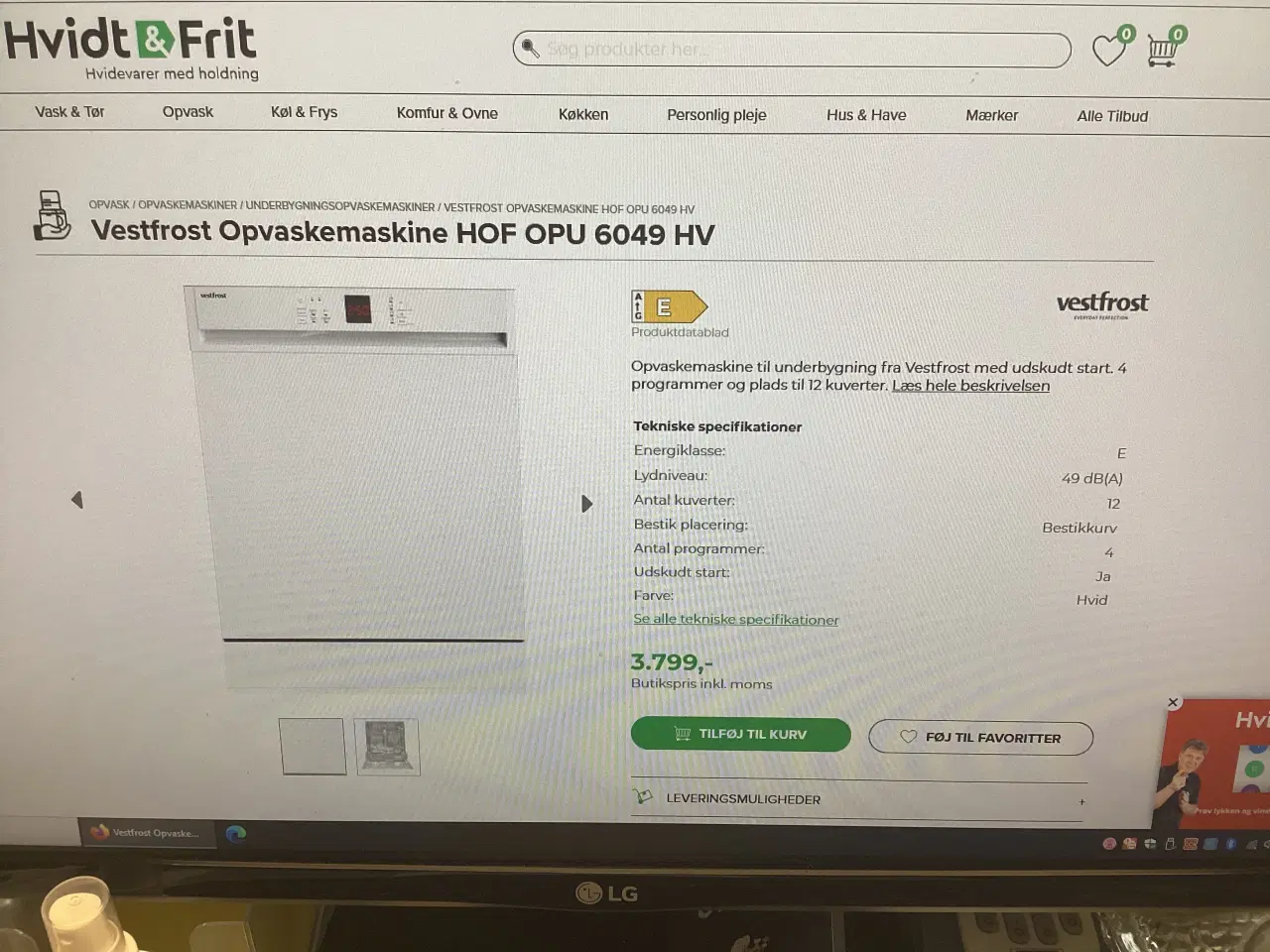 Billede 10 - Vestfrost opvaskemaskine til en GOD PRIS