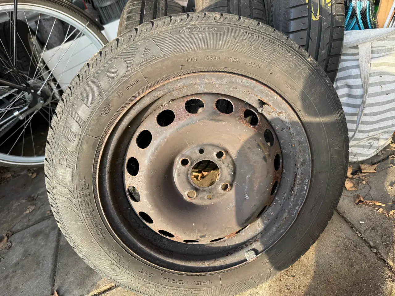 Billede 1 - Fire styk stål felt med dæk til Chevrolet Aveo