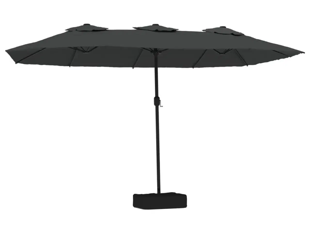 Billede 2 - Parasol m. dobbelt parasoldug 449x245 cm antracitgrå