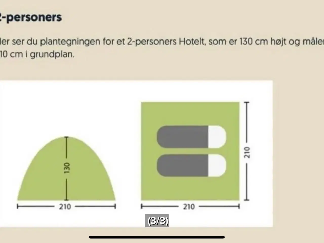 Billede 4 - Smukfest 2-3 personers Iglo-telt