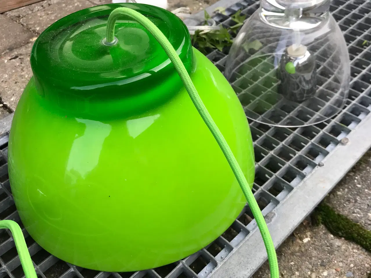 Billede 1 - Loftlampe grøn og klar