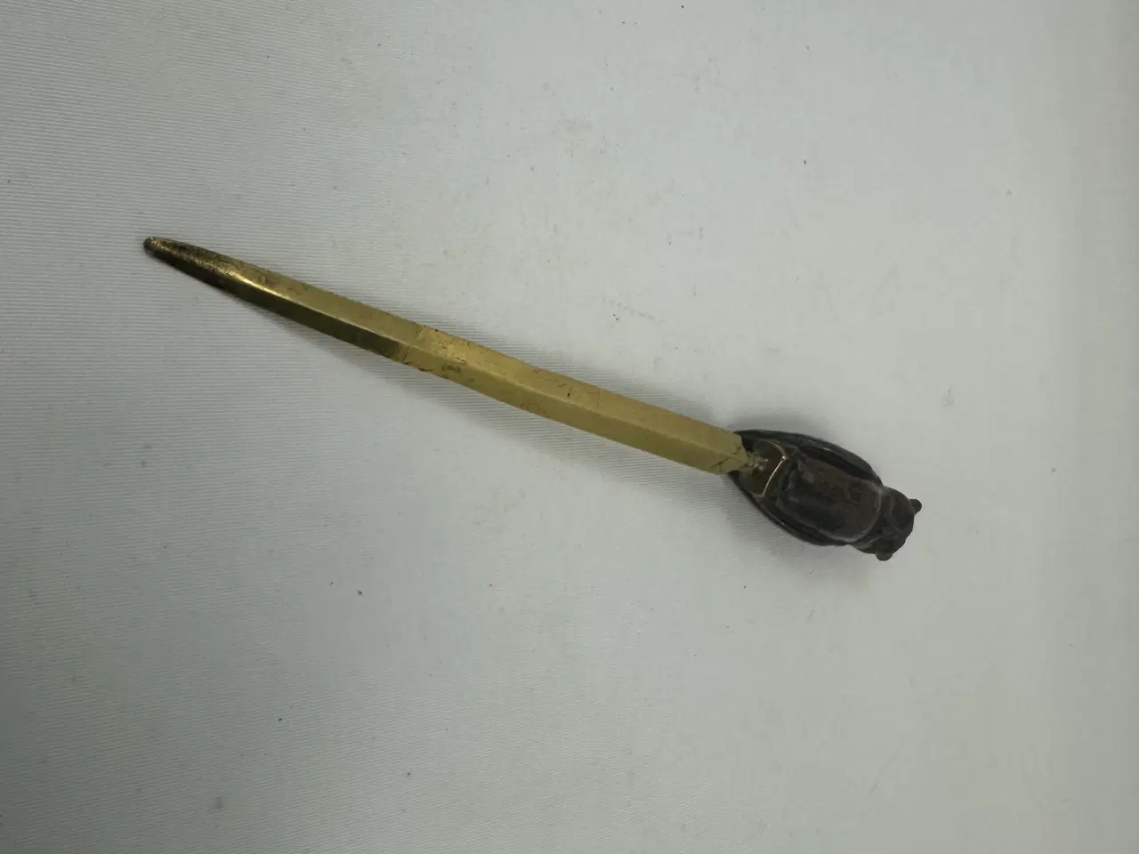 Billede 3 - Vintage brevåbner / brevkniv i messing m. ugle