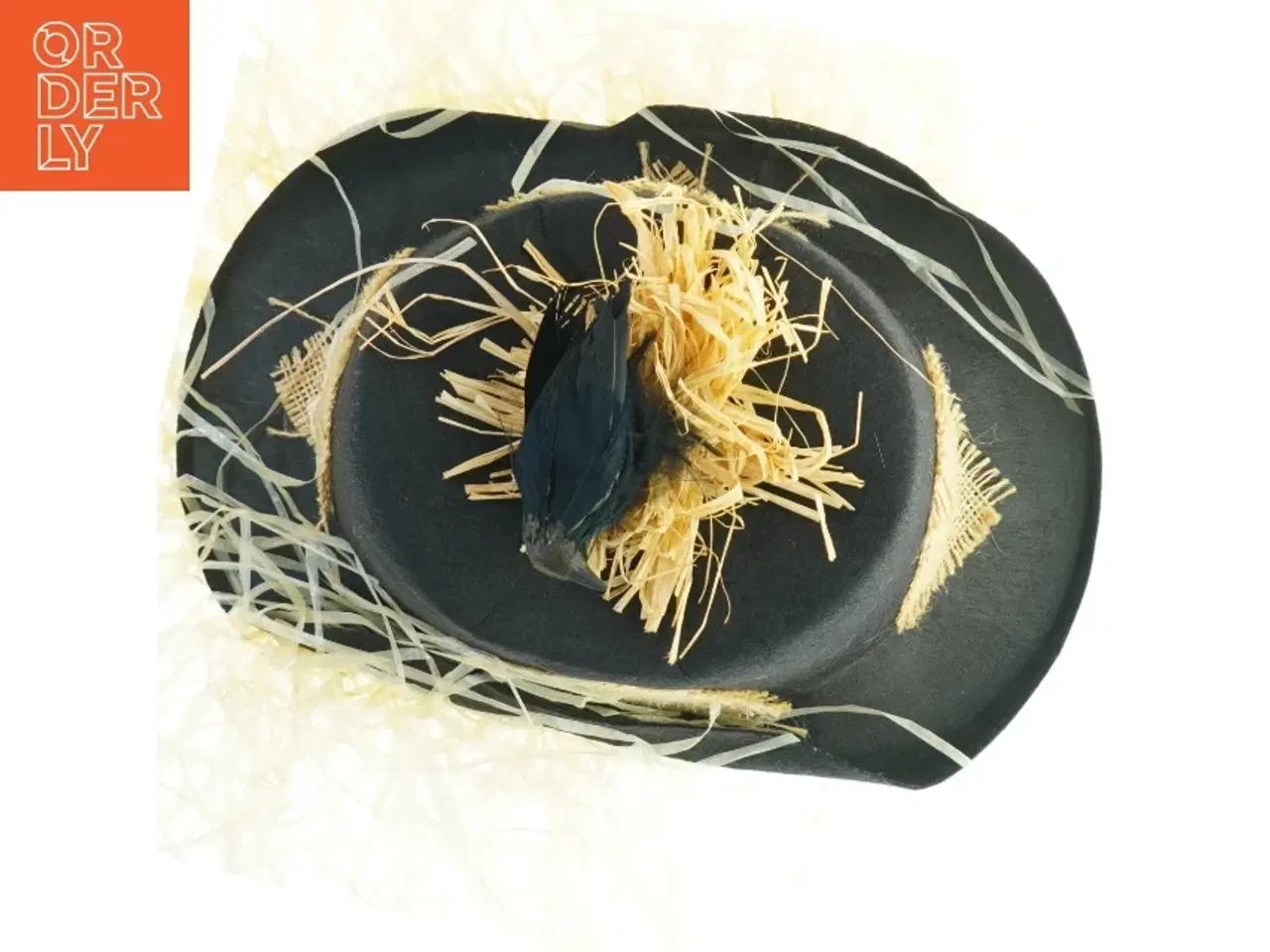 Billede 4 - Dekoreret sort hat (str. Ø. 30 cm)