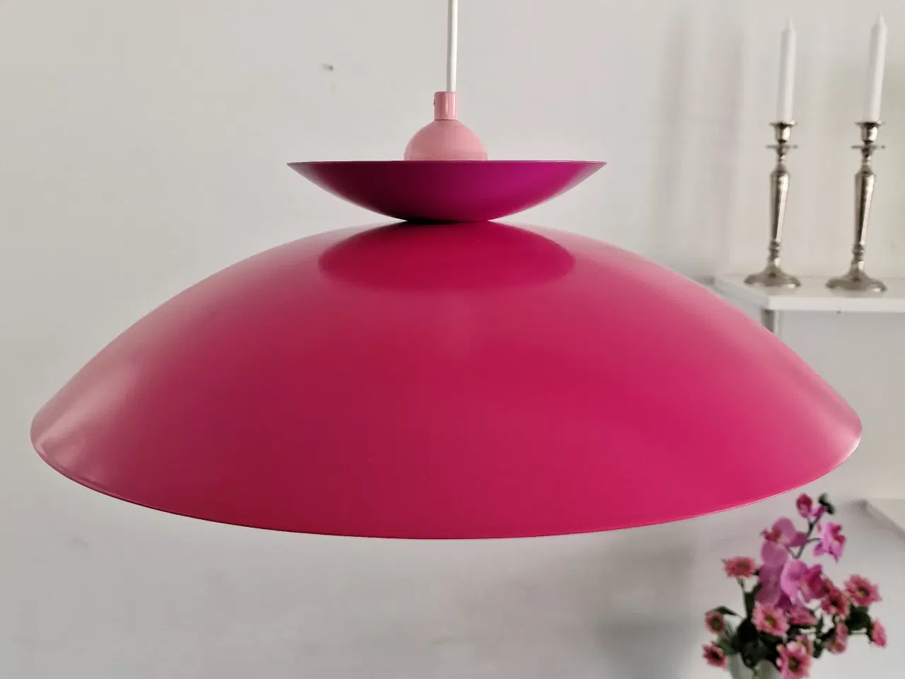 Billede 2 - Stor funky og unik pendel fra 80'erne i pink, lill