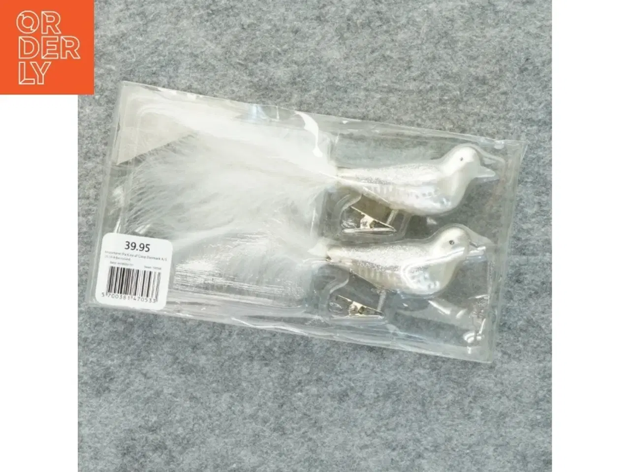 Billede 2 - Juletræs dekorationer, fugle fra Coop (str. 19x5,5 cm)