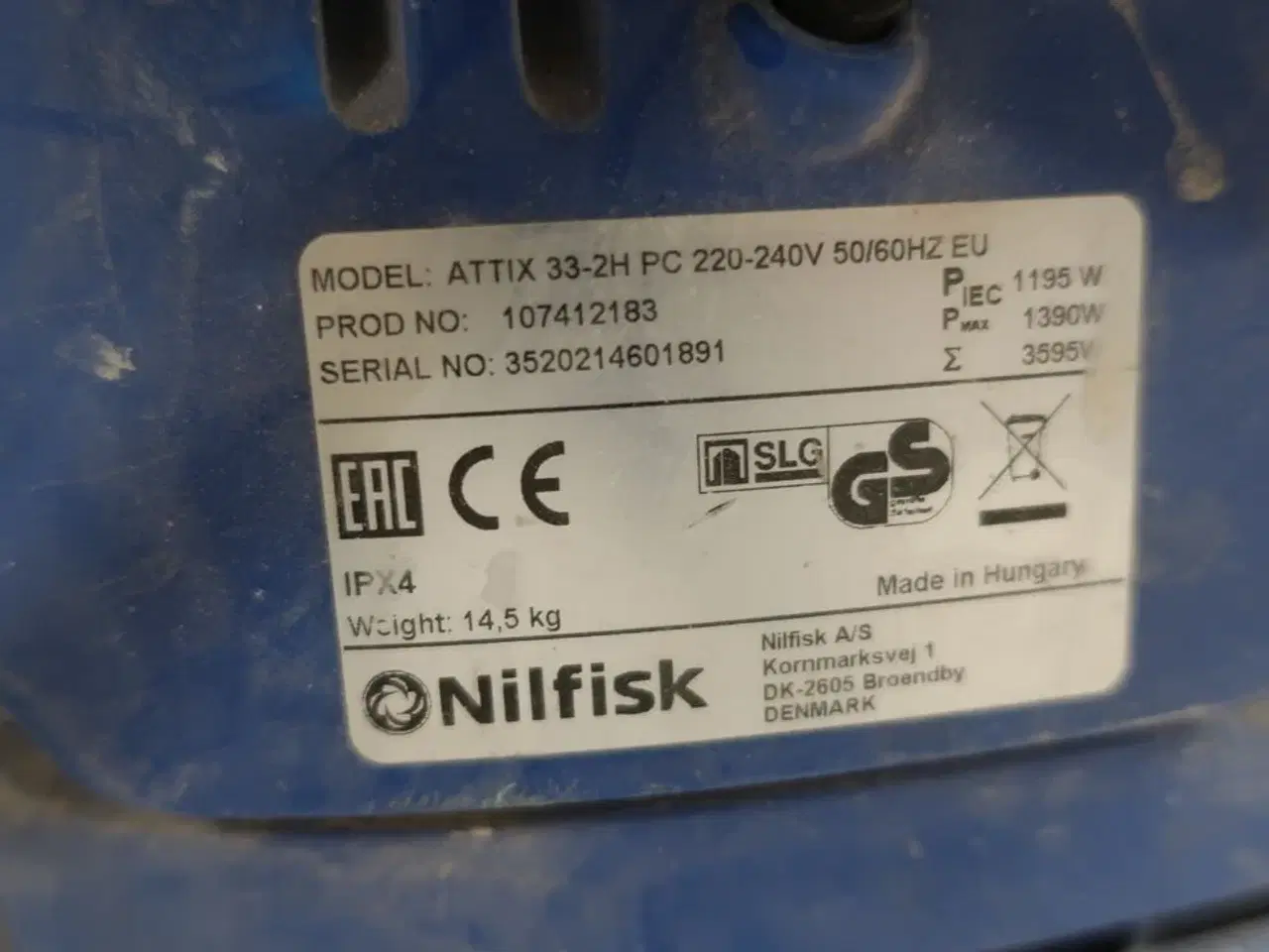 Billede 3 - Industristøvsuger NILFISK Model: ATTIX 33-2H PC