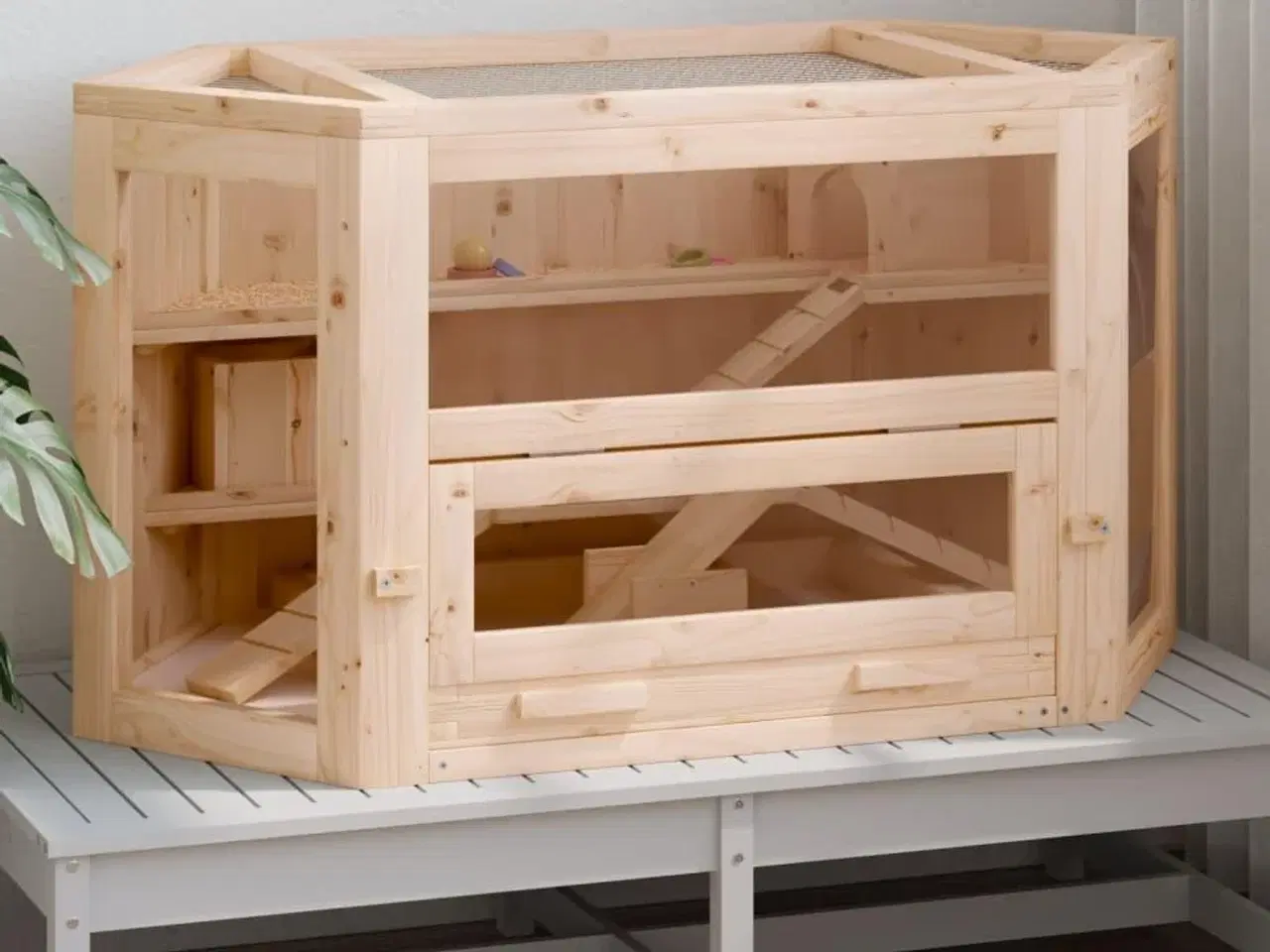 Billede 2 - Hamsterbur 80x40x43 cm massivt fyrretræ