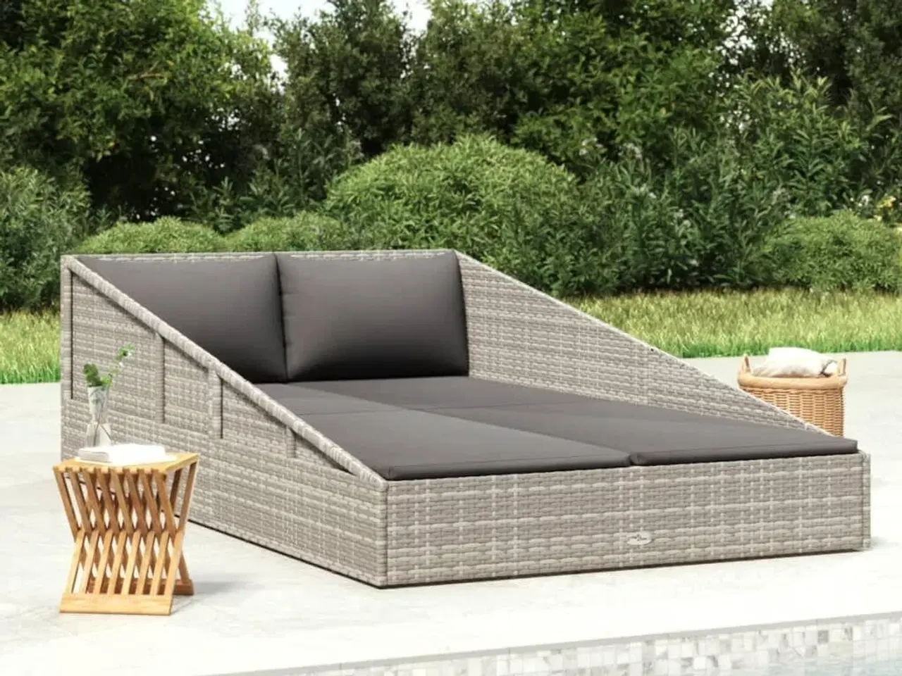Billede 8 - Solseng 110x200 cm polyrattan grå