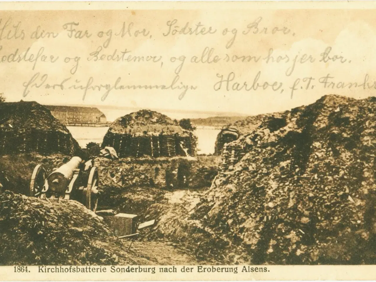 Billede 1 - Krigen 1864. Slotsbatteriet efter Dybbøl-stormen 