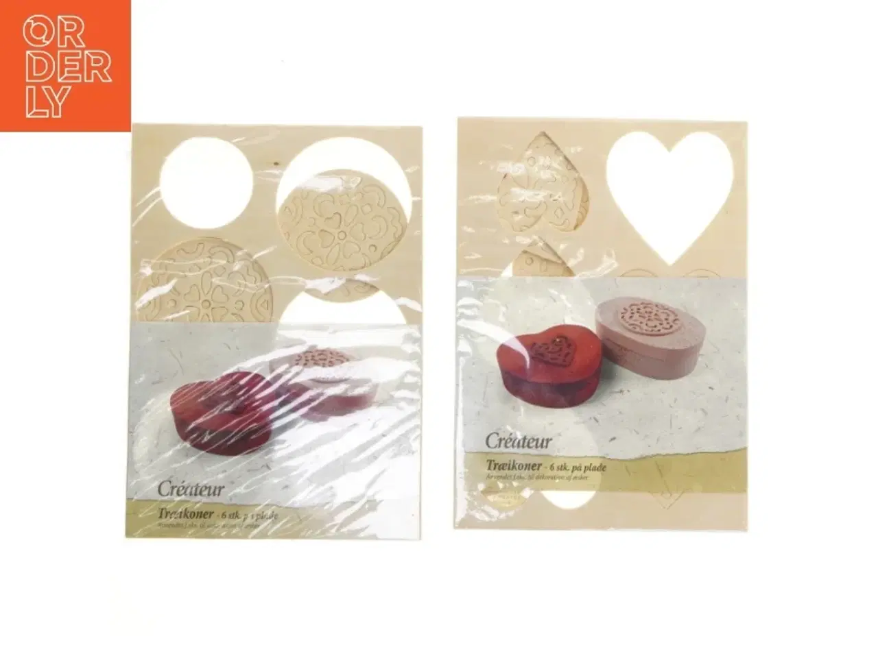 Billede 1 - Træikoner 6 styk på plade fra Créateur (str. 6 styk i hver)