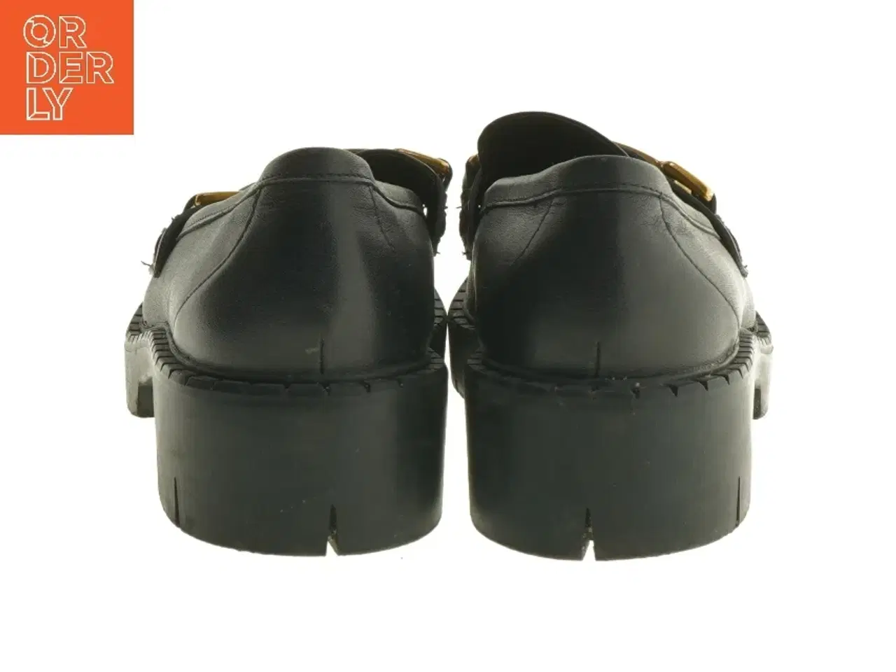 Billede 2 - Sort læder loafers med gulddetaljer fra Mng (str. 36 )