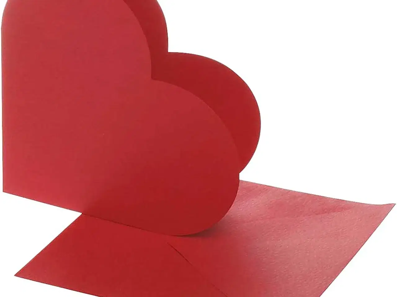 Billede 1 - Hjertekort med Kuvert - 10 Sæt, Rød 12,5x12,5 cm