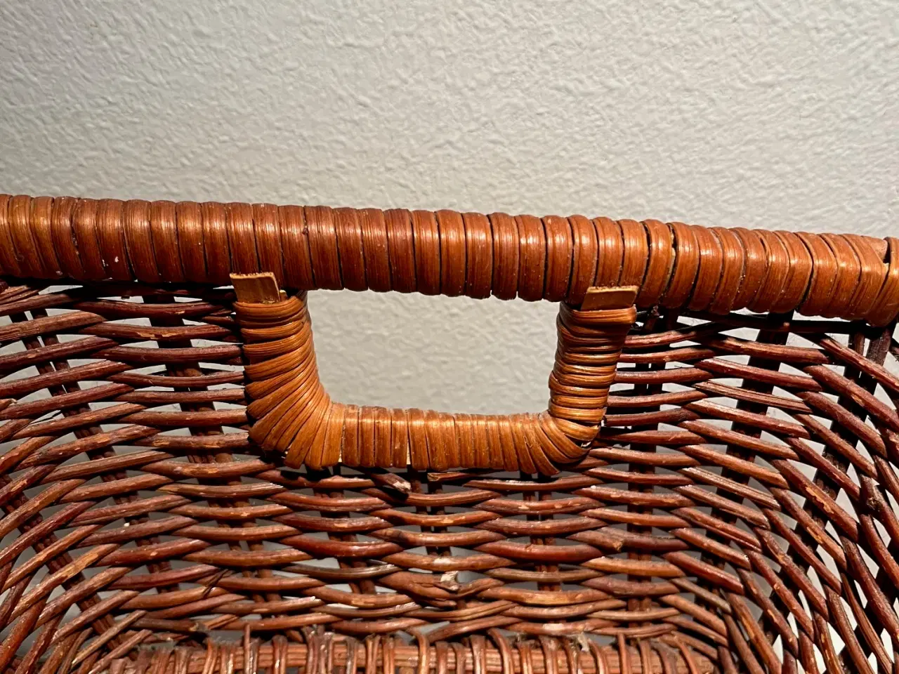 Billede 6 - Rektangulær brun fletkurv flot patina 29x19,5x10cm