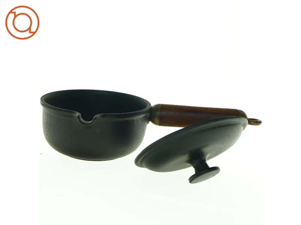 Billede 3 - Le Creuset Støbejerns kasserolle med låg og træhåndtag (str. Ø 13 cm)