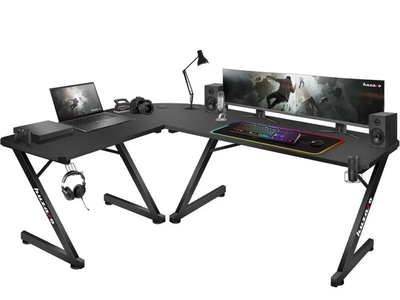 Billede 4 - Gamingbord hjørne – Huzaro Hero 7.0, sort