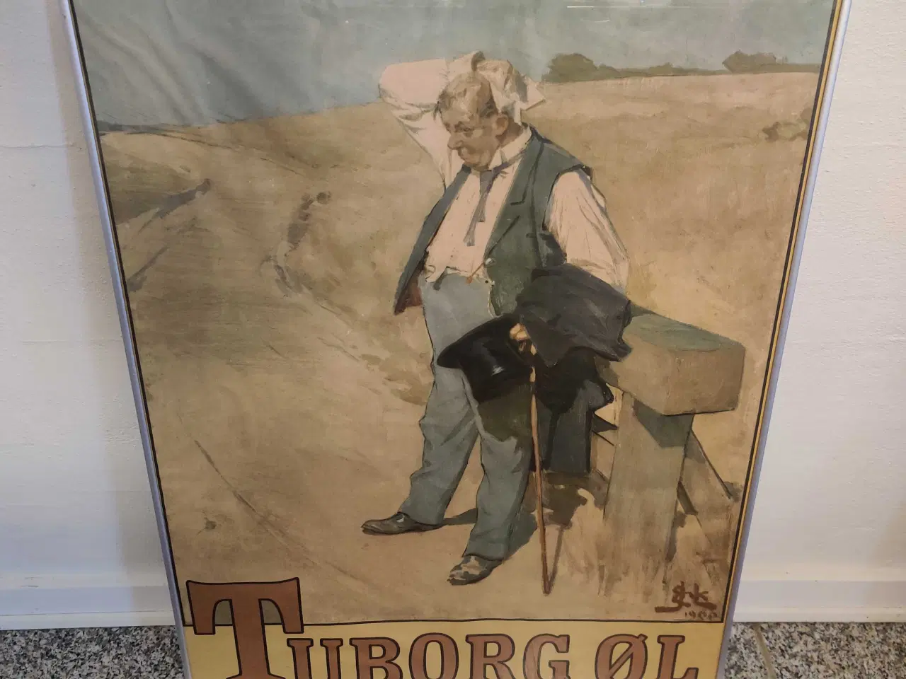 Billede 1 - Tuborg Øl Plakat med Motiv af Mand