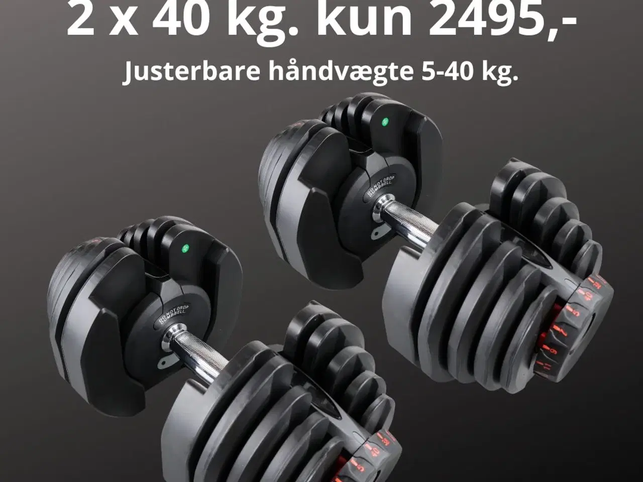Billede 2 - Justerbare håndvægte 2 x 40 kg. Helt nye