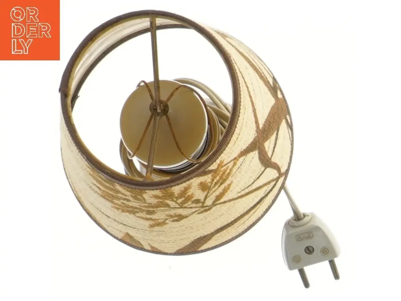 Billede 3 - Lille retro teak bordlampe med  lampeskærm (str. 27 cm)