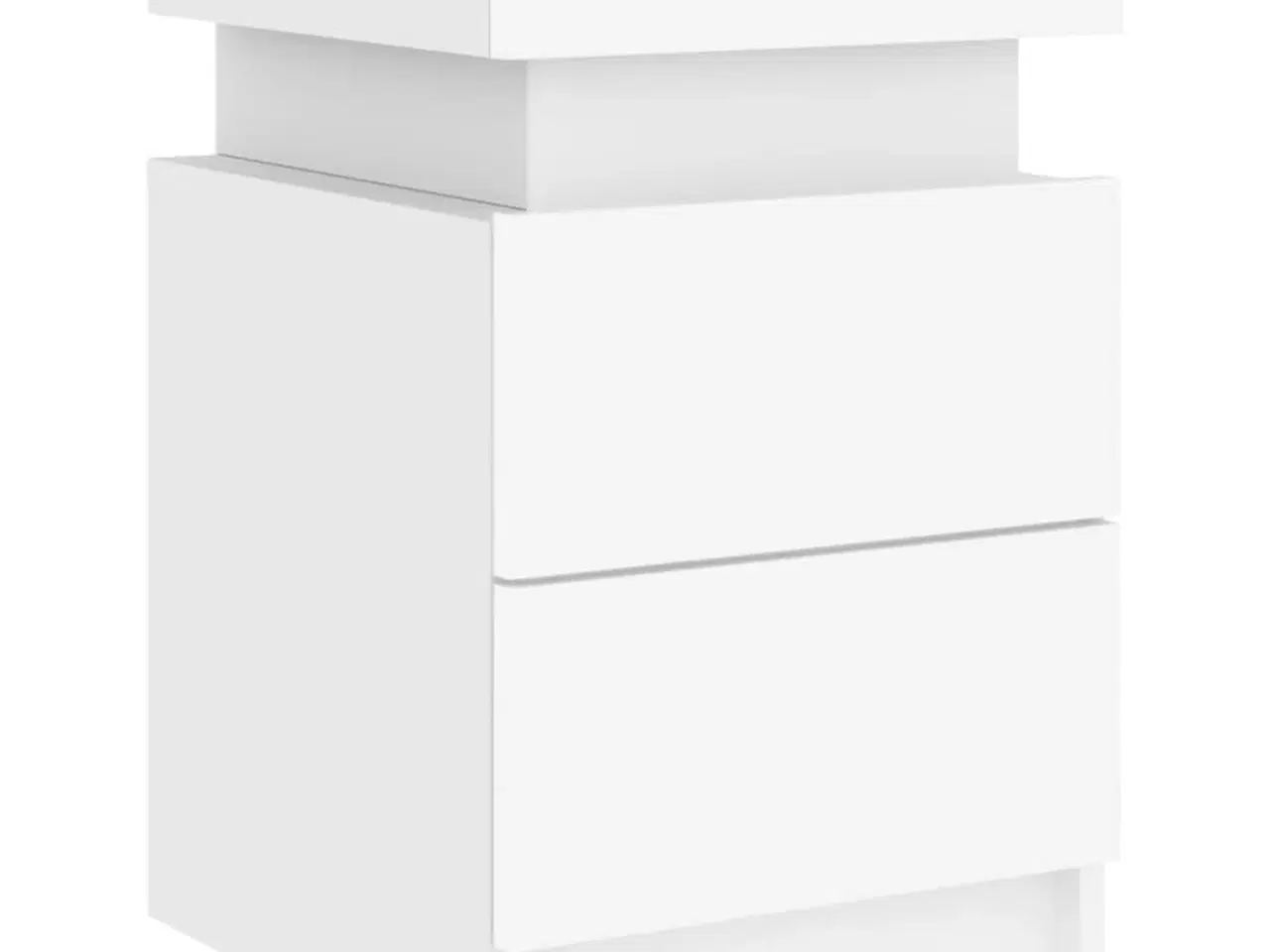 Billede 6 - Sengebord med LED-lys 35x39x55 cm hvid