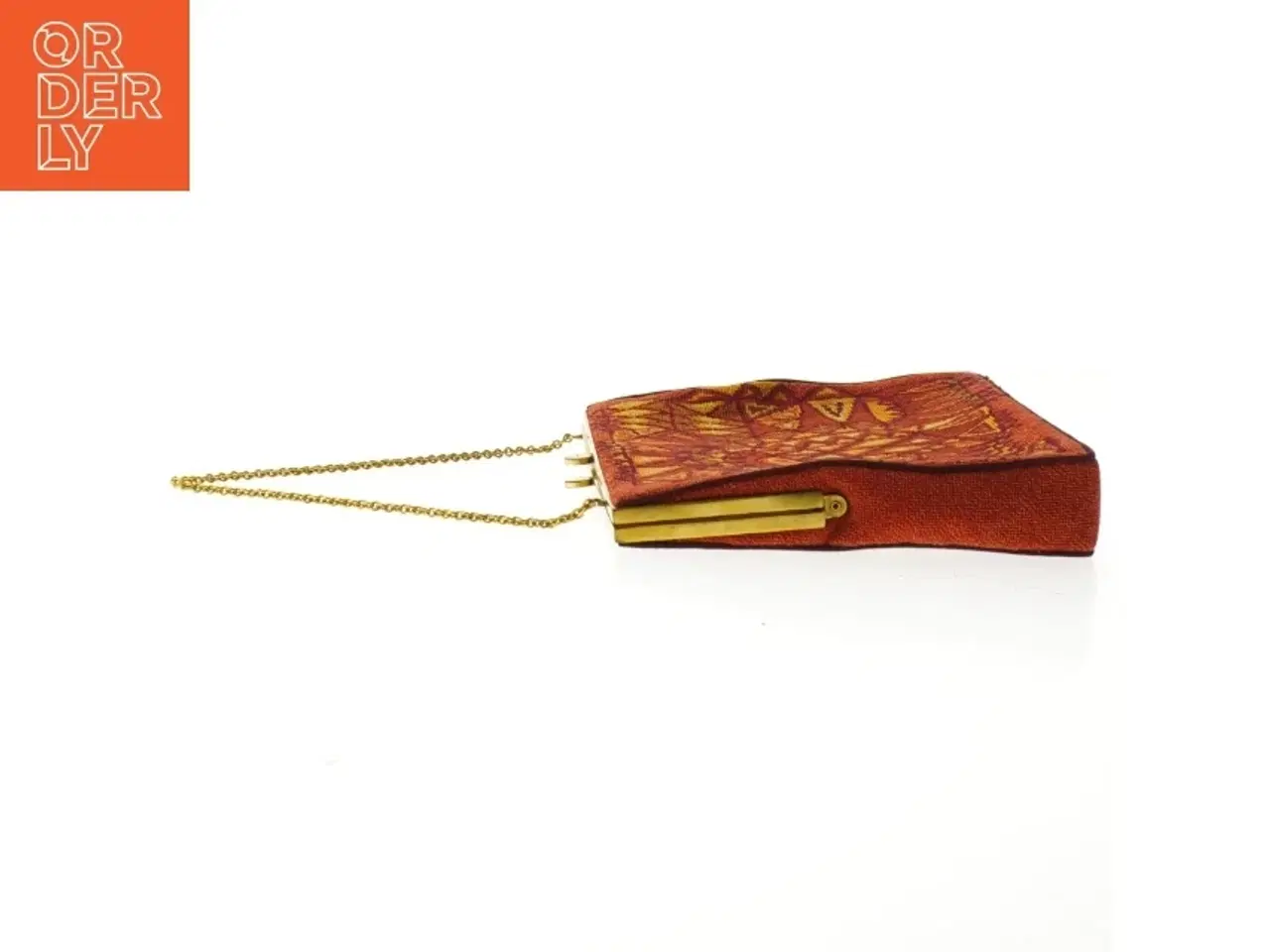 Billede 3 - Broderet håndtaske med kæde (str. 18x16 cm)