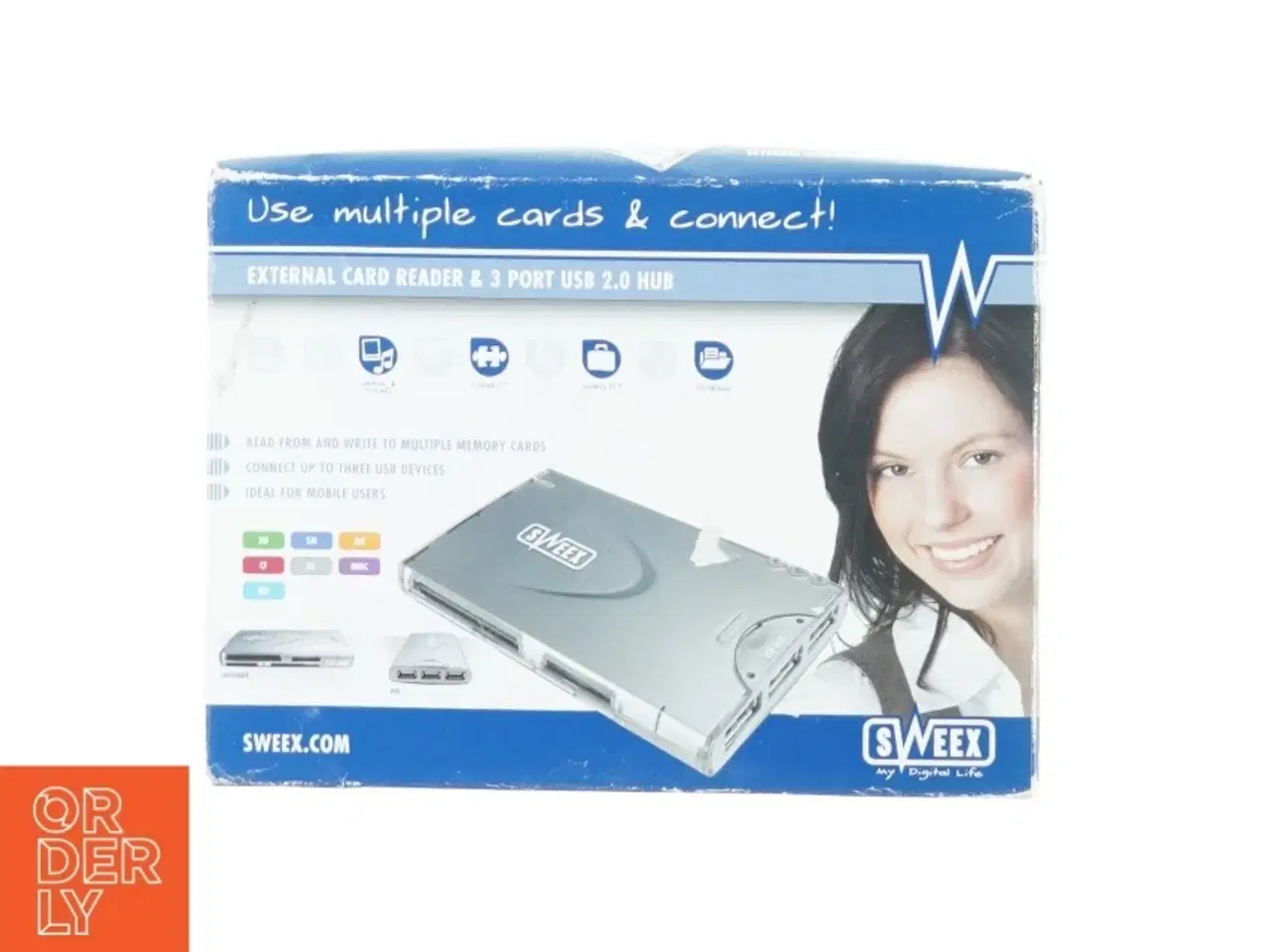 Billede 1 - External card reader and 3 port usb 2 hub fra Stweex (str. 10 x 7 cm)