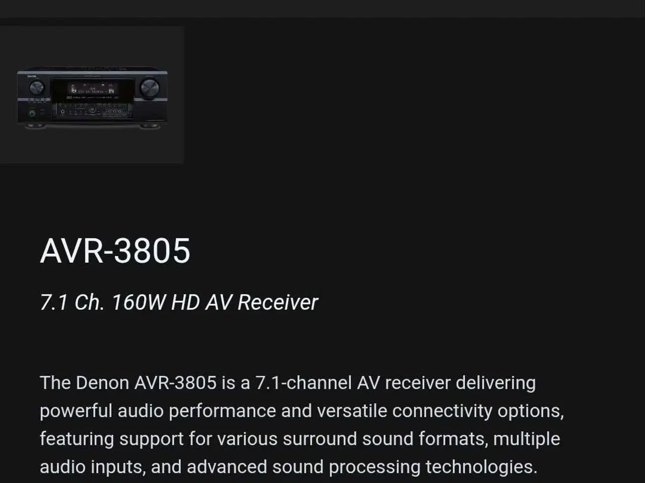 Billede 3 - Denon AVR-3805 forstærker/receiver 