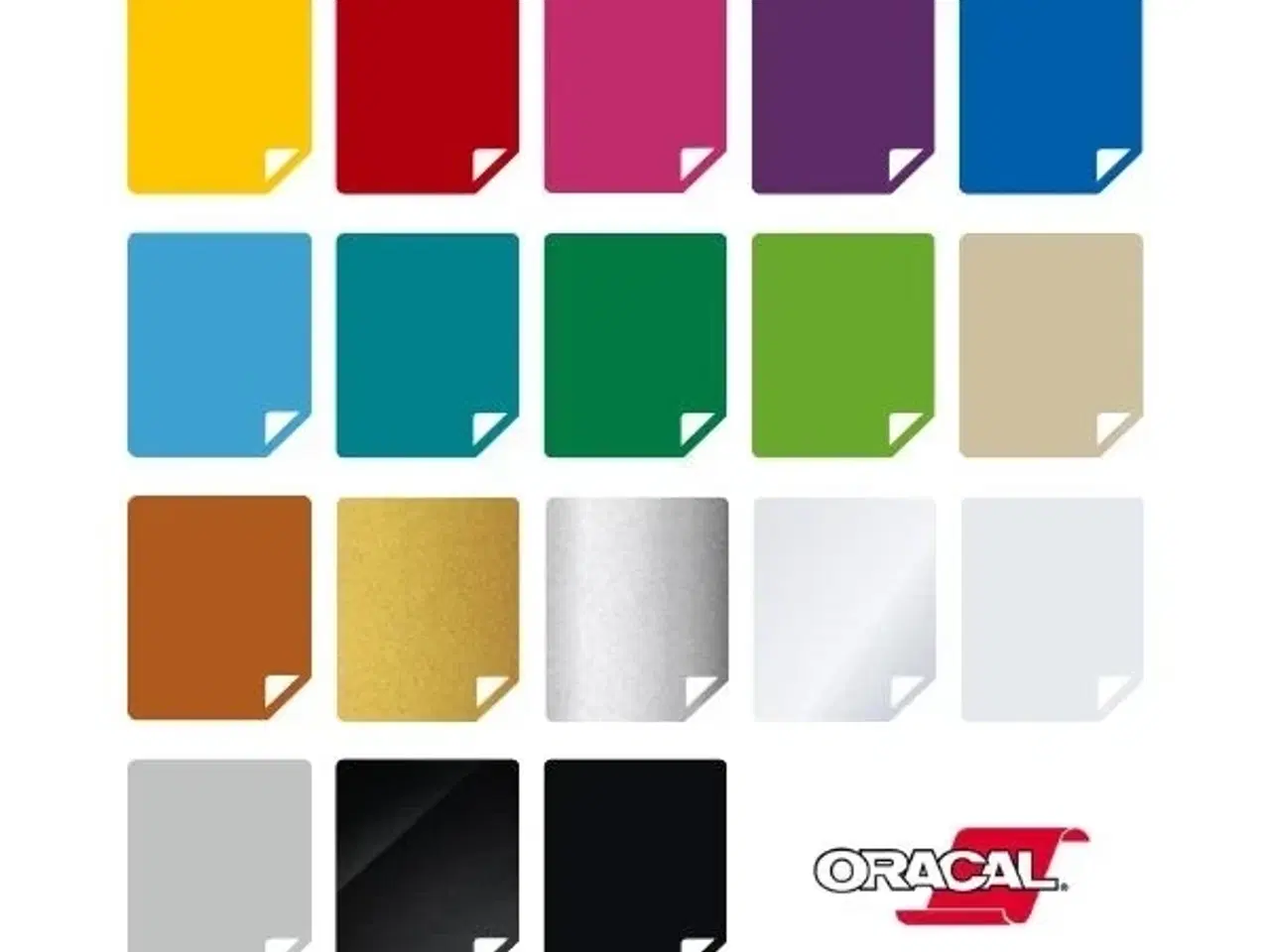 Billede 1 - Foliepakke med 18 farver Oracal 651 Skiltefolie samt applikationsfolie
