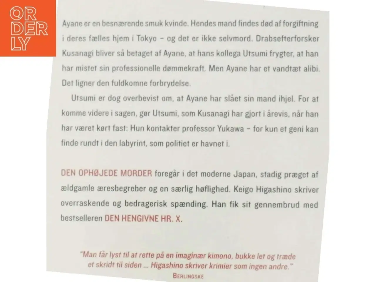 Billede 3 - Den ophøjede morder af Keigo Higashino (f. 1958) (Bog)
