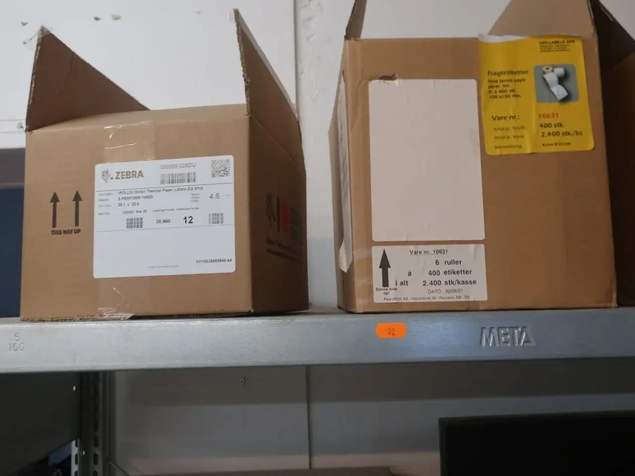 Billede 8 - Reol med labelprinter ZEBRA GK 420d, computer HP, printer BROTHER m.m.