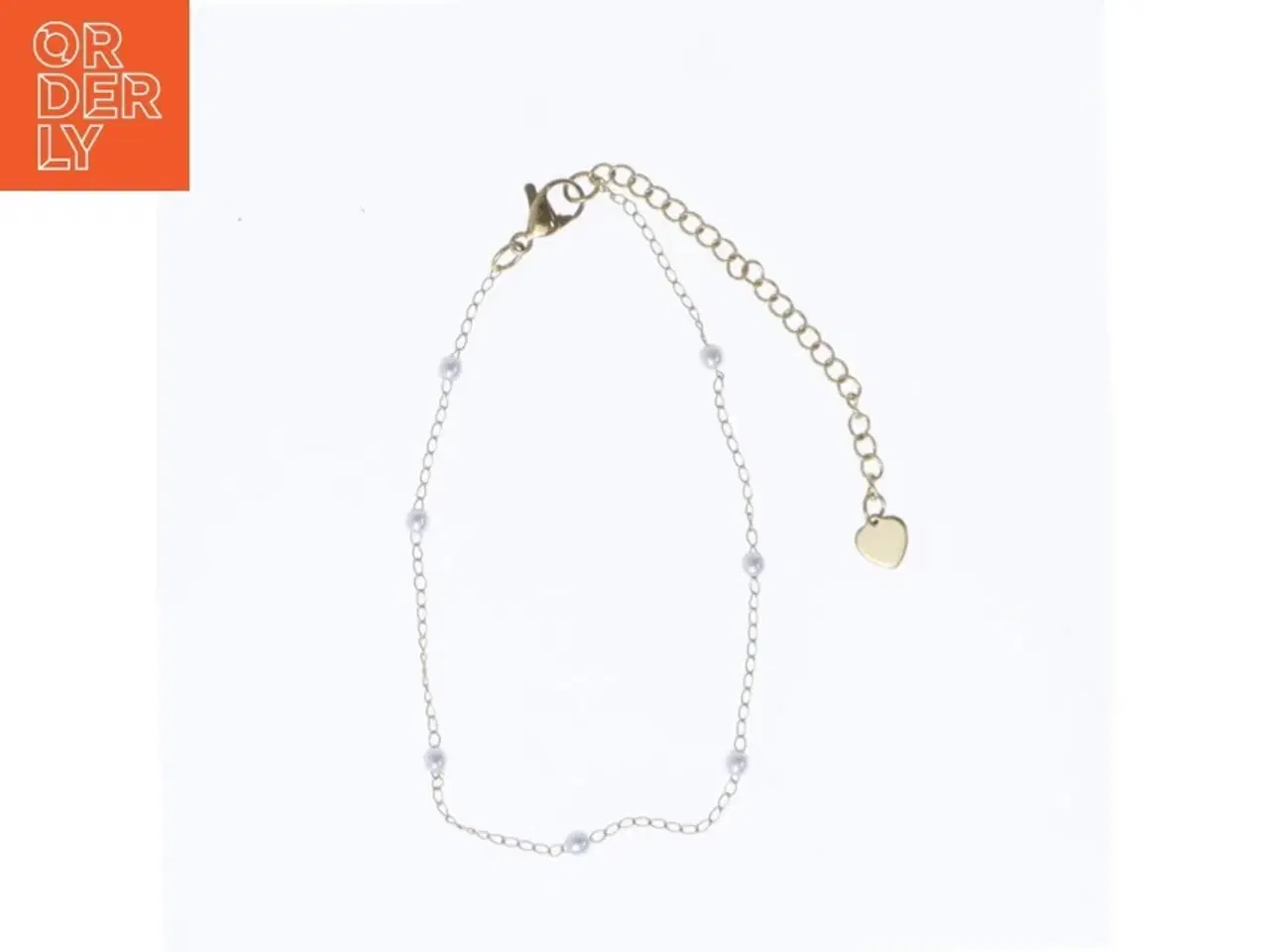 Billede 2 - Guldkæde med perler (str. Ø 9 cm)