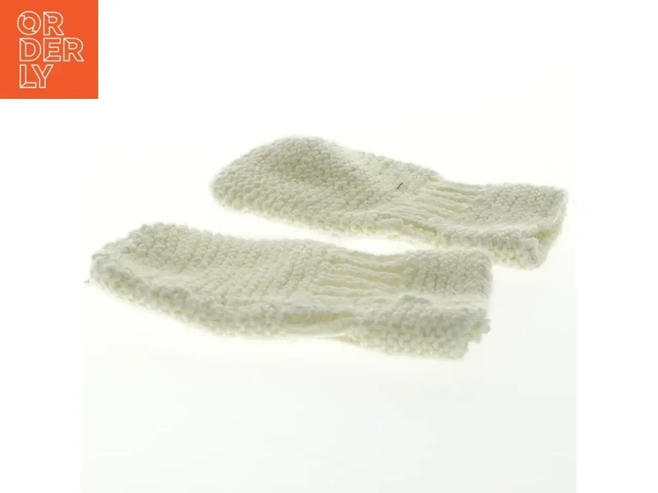 Billede 1 - Hvide strikvanter til baby (str. 13x8 cm)