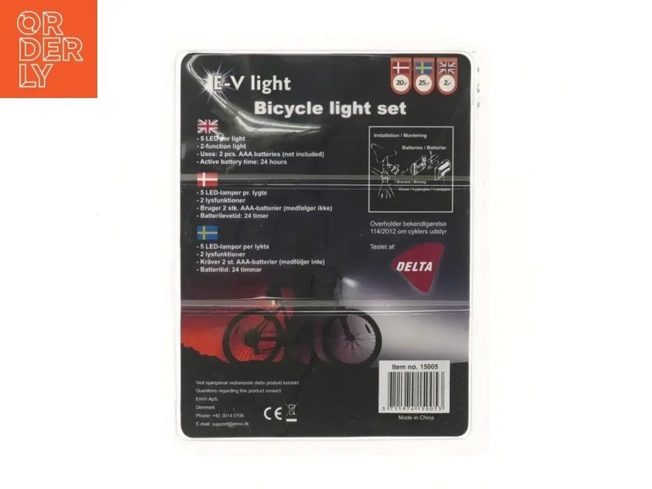 Billede 3 - Cykellygtesæt fra Delta (str. 6x4,3 cm)