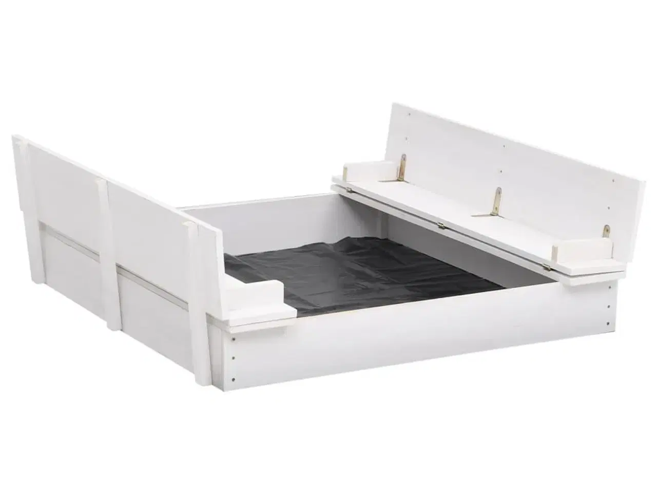 Billede 1 - Sandkasse 95x90x15 cm fyrretræ hvid