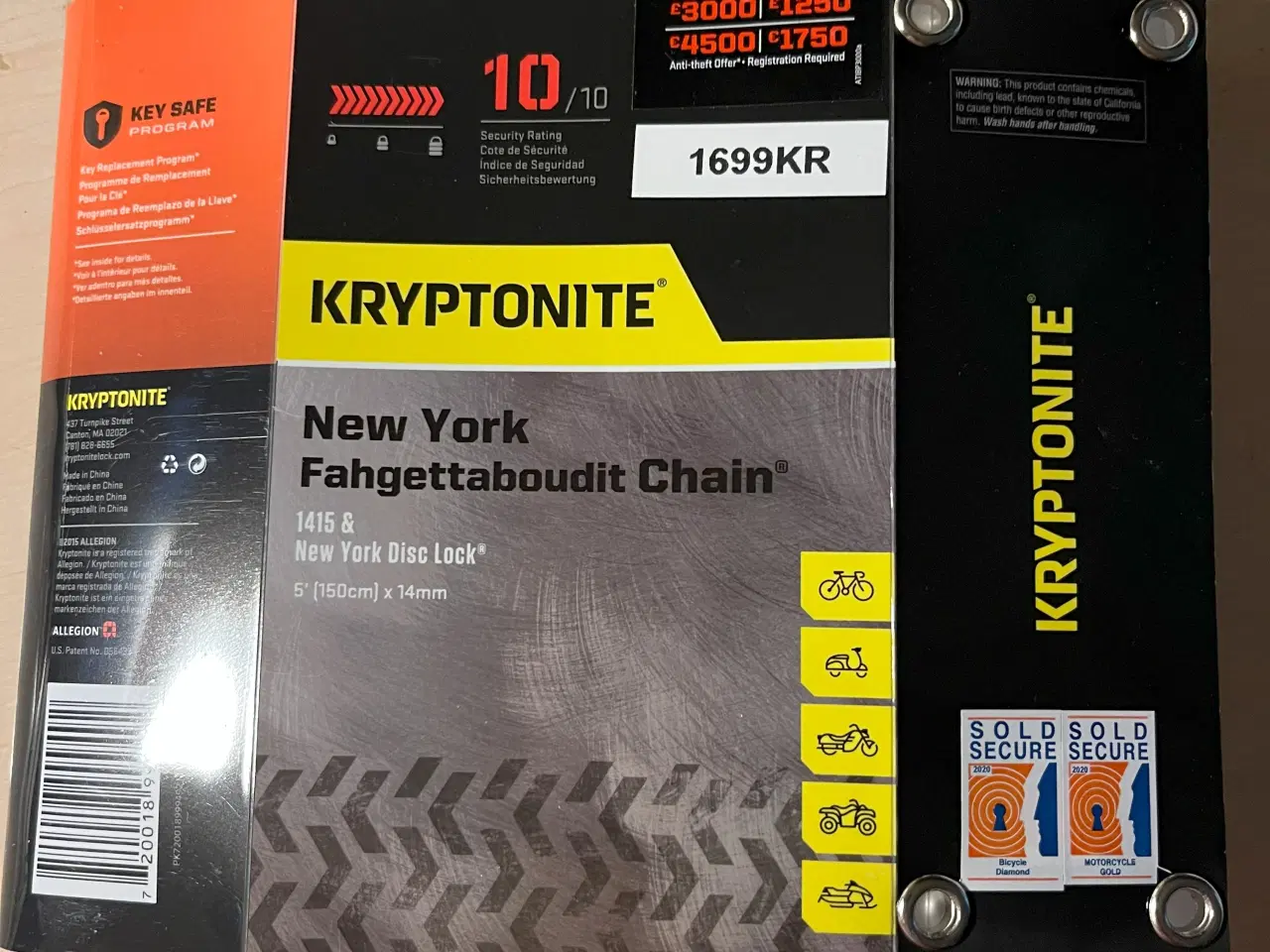 Billede 3 - Super Kryptonite kædelås.