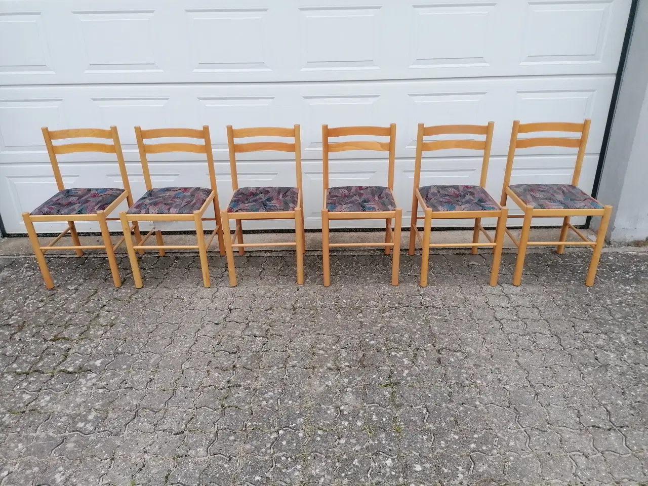 Billede 1 - Spisebordsstole i Bøg med Stofbetræk