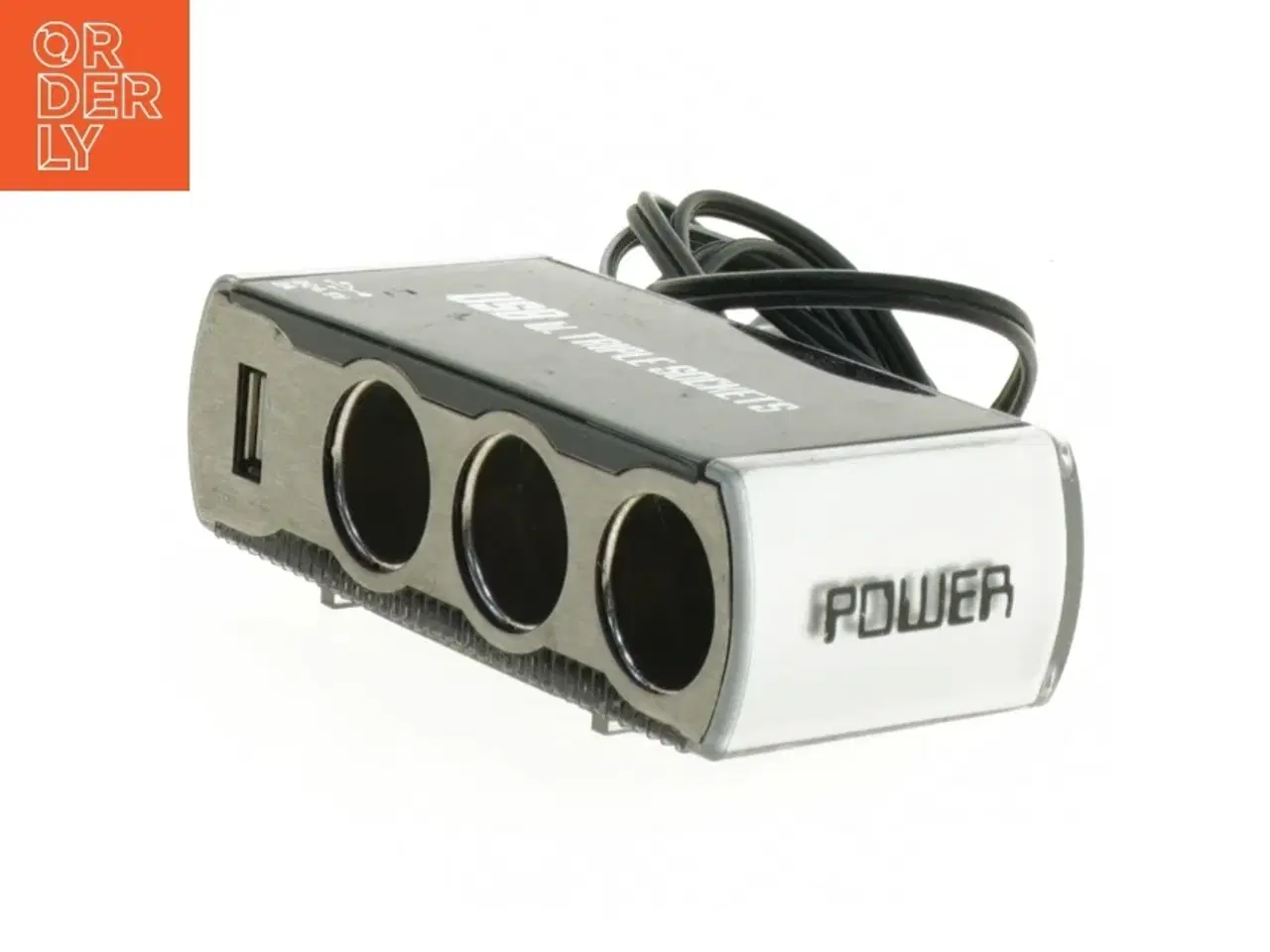 Billede 1 - Bil adapter med 3 stik og USB port (str. 11 x 5 x 3,5 cm)