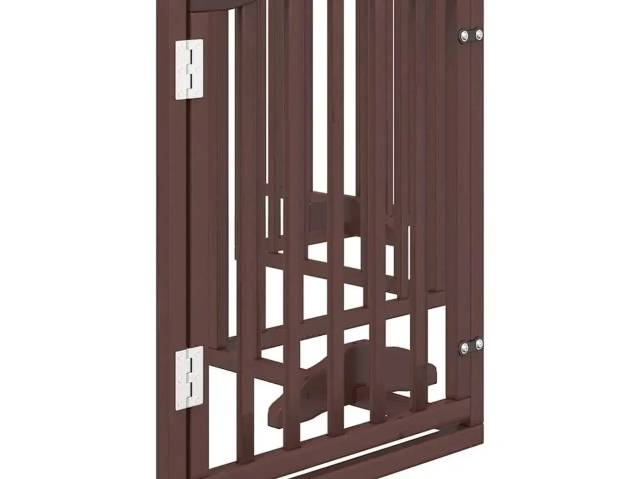Billede 5 - Hundelåge med dør 6 paneler 300 cm foldbar poppeltræ brunt eg
